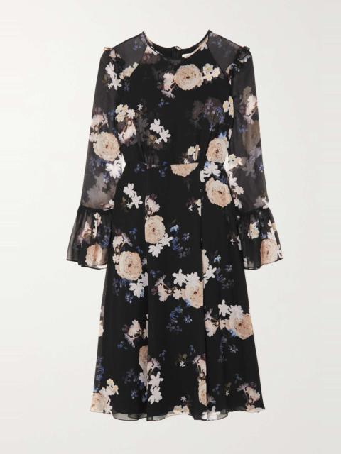 Victoria floral-print silk-chiffon midi dress