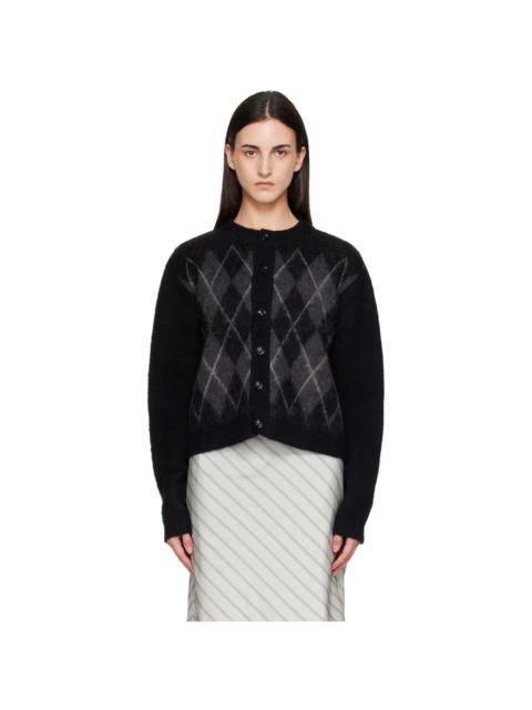 Tonywack Black Brushed Argyle Cardigan
