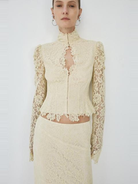 De La Vali VITALIS TOP IN SOFT YELLOW LACE