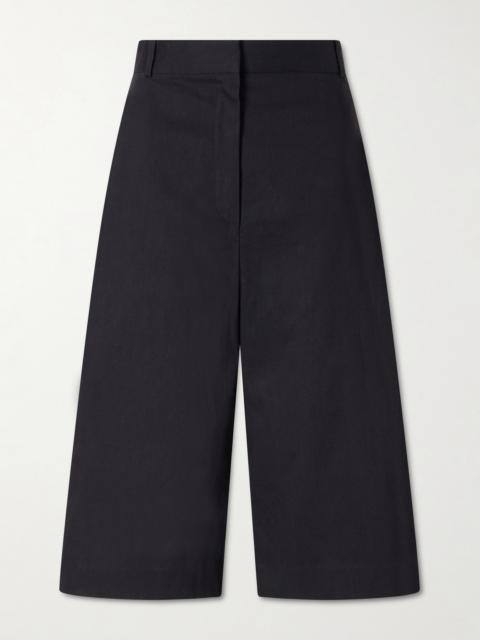 The Row Falk Cotton And Cashmere-blend Drill Knee-lenght Shorts