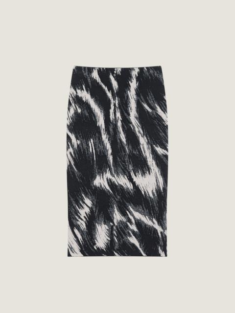 Givenchy MIDI PENCIL SKIRT IN VISCOSE WITH ANIMAL JACQUARD