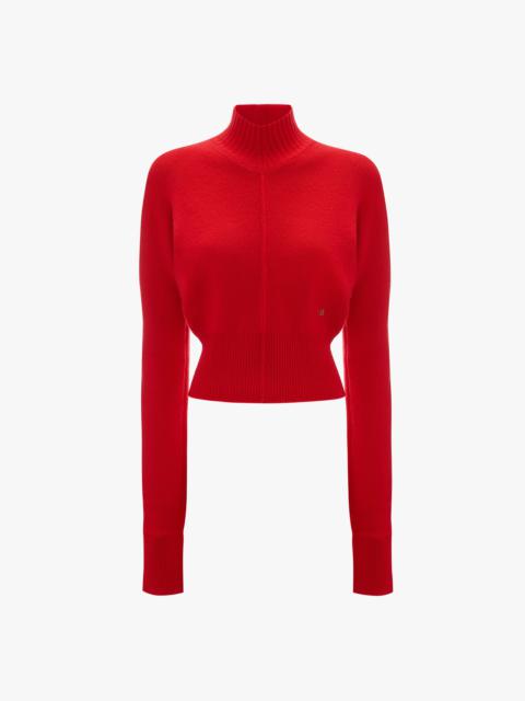 Victoria Beckham Polo Neck Cashmere Jumper in Red