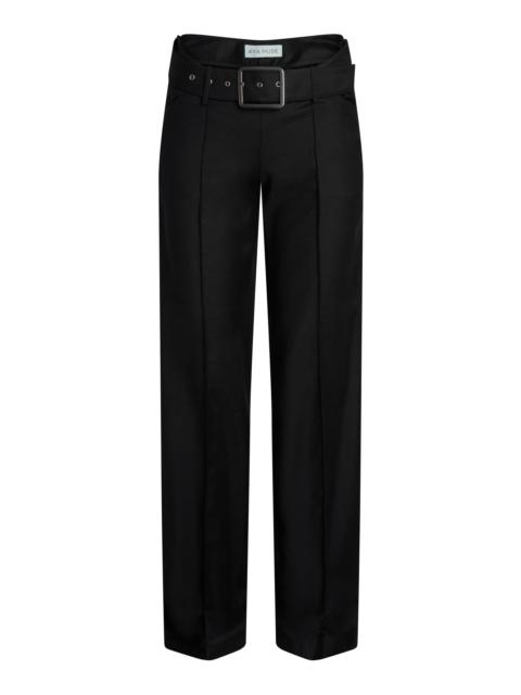 Sole Belted Low-Rise Wool Pants black