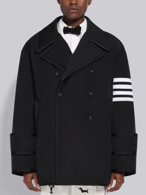 Thom Browne Poly Twill Down Filled 4-Bar Oversized Pea Coat