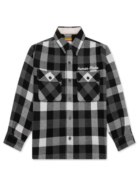 Human Made WOOL CHECK SHIRT JACKET - BLACK