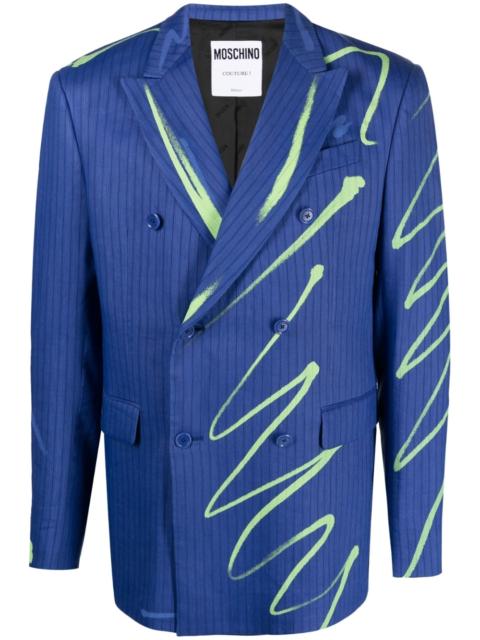 Moschino graphic-print double-breasted blazer