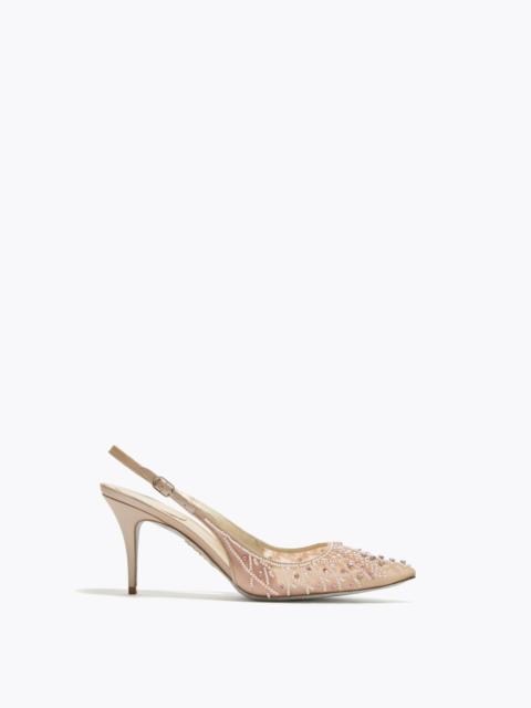 RENE CAOVILLA LOVELY POWDER PINK SLINGBACK 80