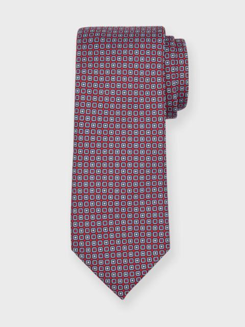 Men's Printed Micro-Boxes Silk Tie