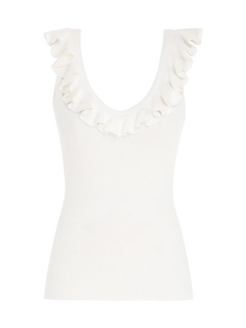 Zimmermann CLOVER SCOOP NECK FRILL TANK