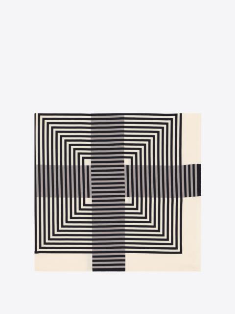 SAINT LAURENT square scarf in silk twill