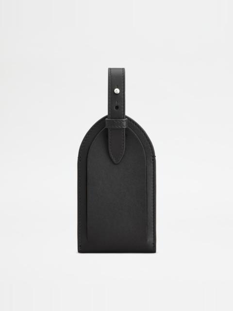 Tod's ADDRESS TAG IN LEATHER - BLACK