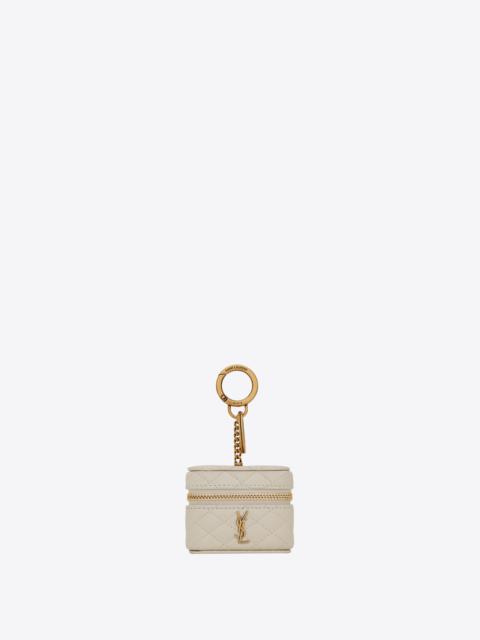 SAINT LAURENT gaby airpods holder in quilted lambskin