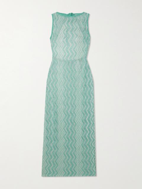 Missoni Striped Metallic Crochet-knit Coverup