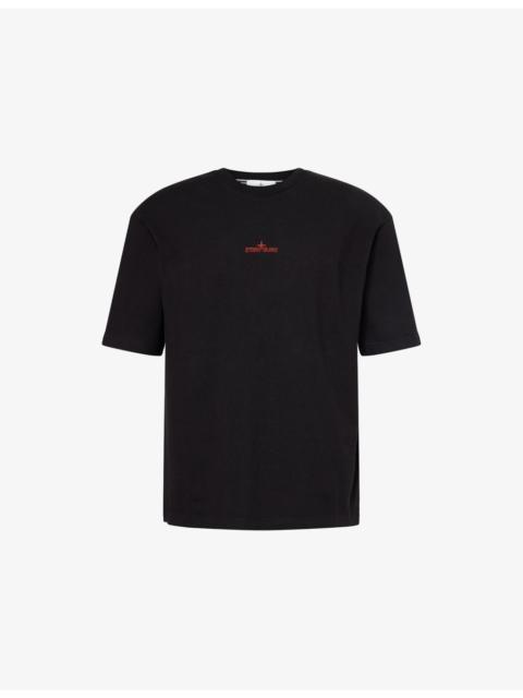 Stone Island Embroidered-Print Short-Sleeve Cotton T-Shirt