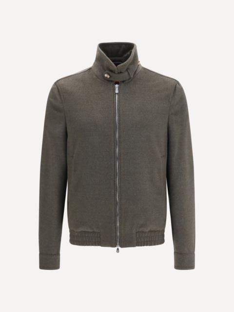 Brunello Cucinelli Wool zip Jacket with high collar