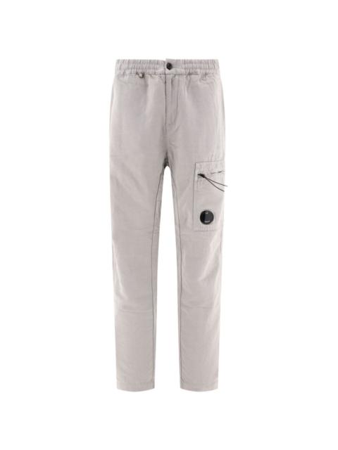 Lens-detail straight-leg trousers