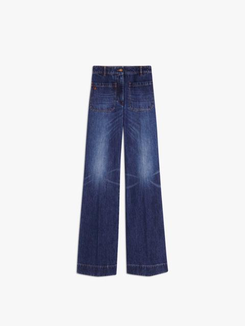 Victoria Beckham Alina High-Rise Jean in Marble Wash