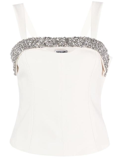 SIMKHAI crystal-embellished corset top