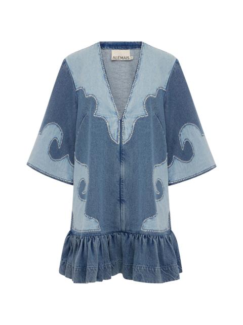 ALÉMAIS Jesse Denim Applique Mini Dress
