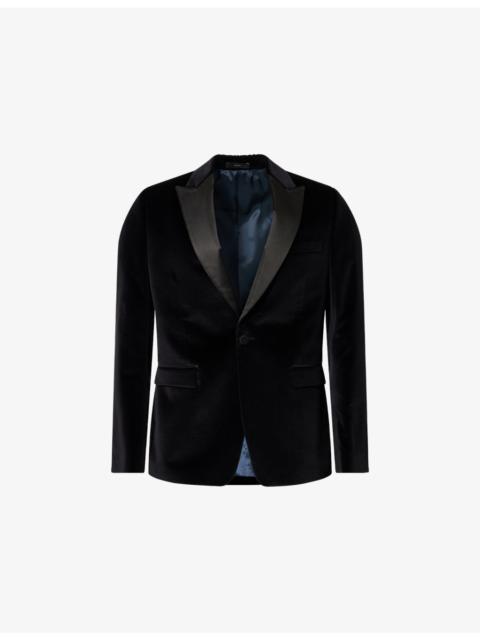 Peak-Lapel Cotton-Velvet Tuxedo Jacket
