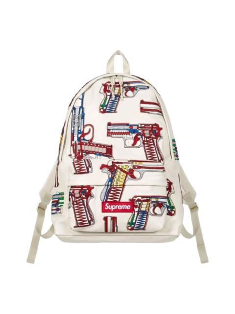 Supreme Supreme SS26 Guns Embroidered Leather Backpack 'White' SS26B32-WHITE