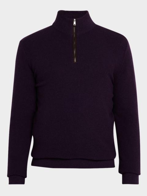 Ralph Lauren Men's Cashmere Birdseye Quarter-Zip Sweater