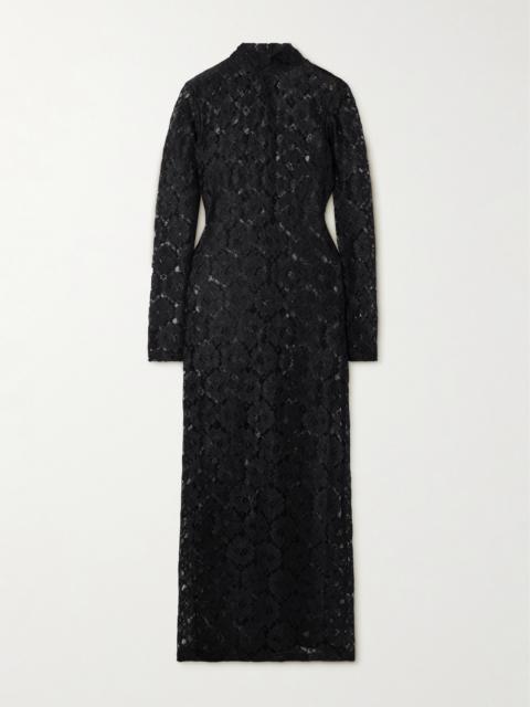 RÓHE Floral Lace Maxi Turtleneck Dress