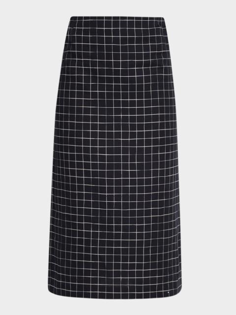 Vince Trellis Plaid Pencil Skirt