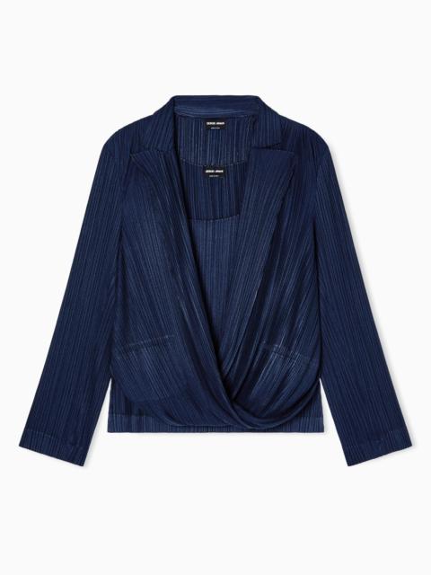 GIORGIO ARMANI PLEATED JERSEY TWIN-SET