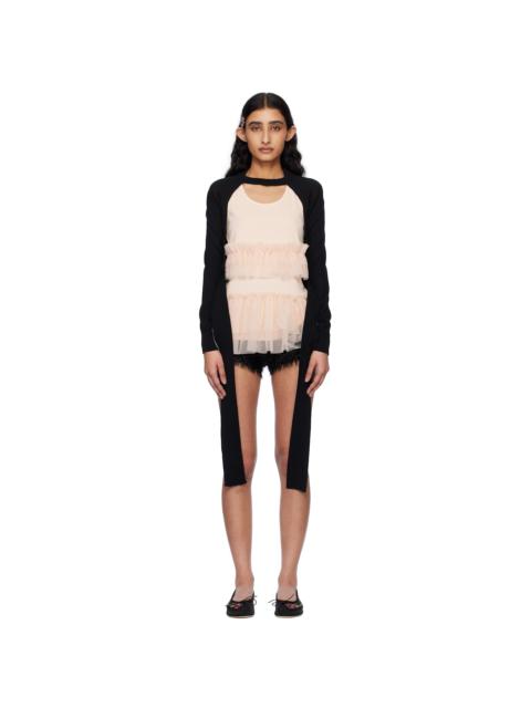 Simone Rocha Black Cropped Cut-Out Cardigan