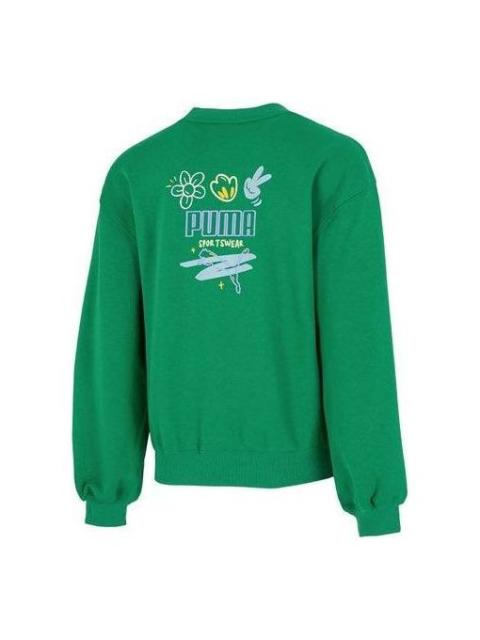 PUMA (WMNS) PUMA Graphic Sweatshirt 'Green' 537518-86