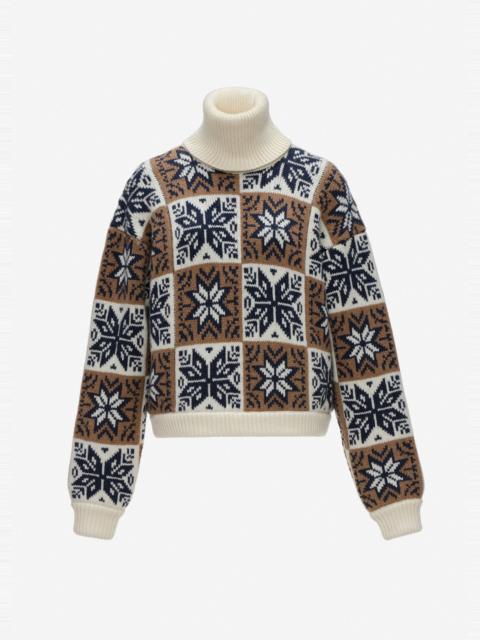 MAGDA BUTRYM Geometric turtleneck sweater in brown