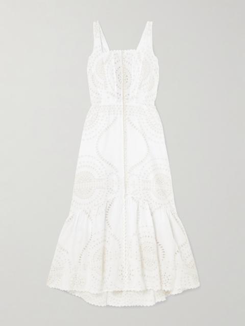 Charo Ruiz Greba Broderie Anglaise Cotton-blend Maxi Dress