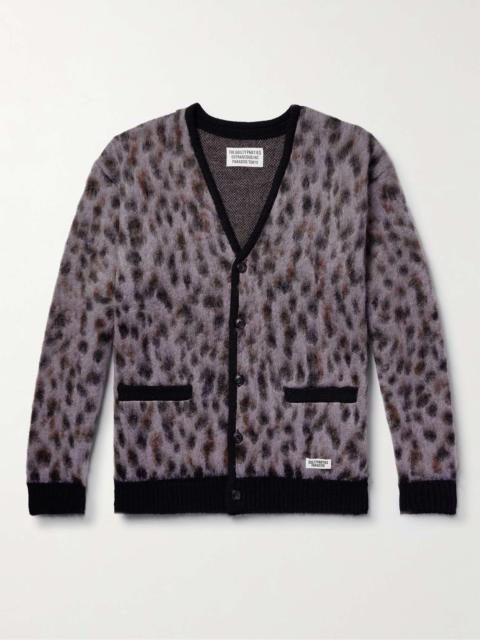 WACKO MARIA Leopard-Jacquard Cardigan | REVERSIBLE
