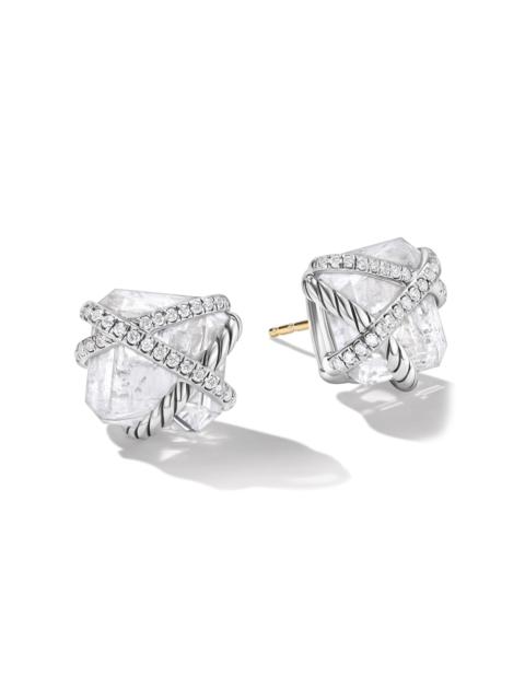 DAVID YURMAN Women's Cable Wrap Stud Earrings in Sterling Silver - Crystal