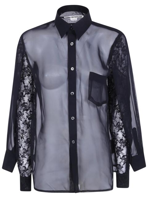 Comme Des Garçons Shirt Thin Polyester Georgette Thin Shirt