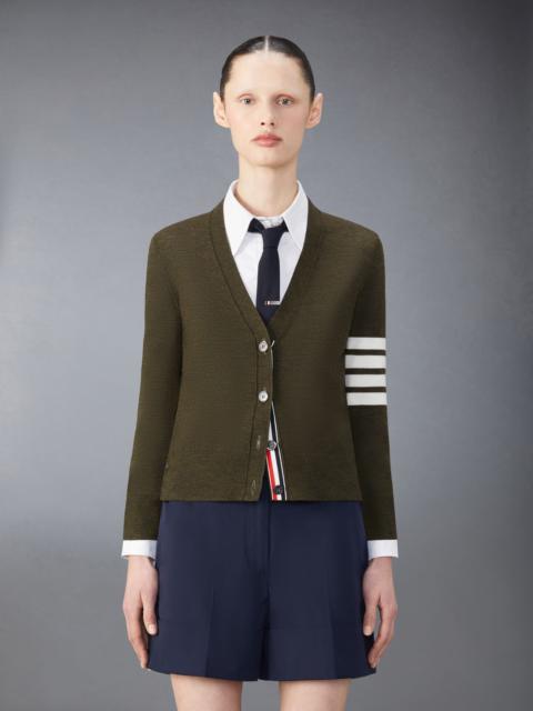 Thom Browne Fine Merino Wool 4-Bar Relaxed Fit Cardigan