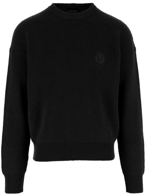 GIORGIO ARMANI CREW NECK SWEATER IN VIRGIN WOOL WITH CORN PATTERN