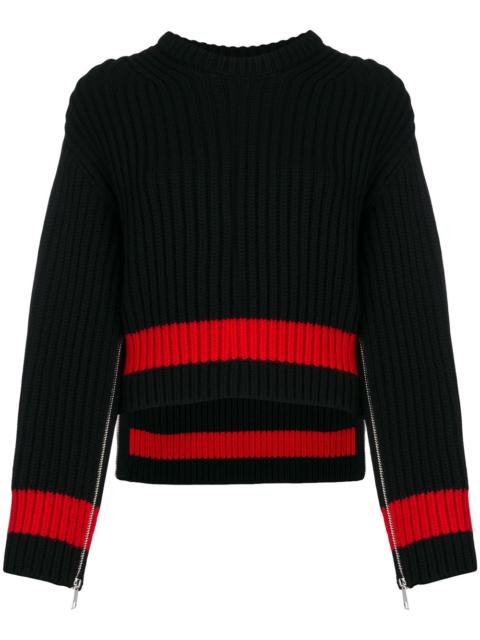 Alexander McQueen zipped sleeves chunky knit sweater