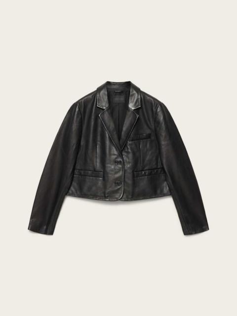 ALLSAINTS APTON HIGH WAISTED LEATHER BLAZER