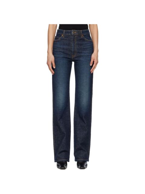 KHAITE Navy Danielle Stretch Jeans