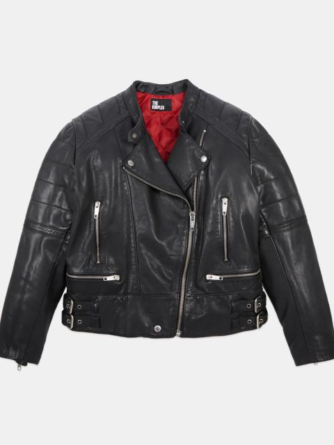 The Kooples BLACK LEATHER BIKER JACKET