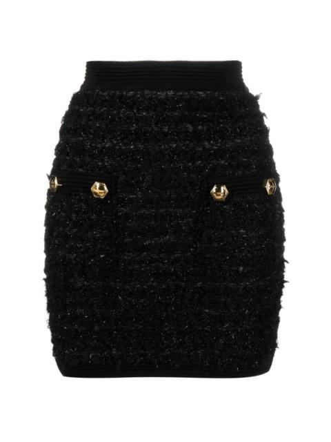 fitted tweed mini skirt