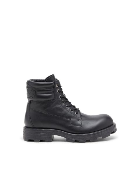 Diesel D-HAMMER - COMBAT BOOTS IN LEATHER