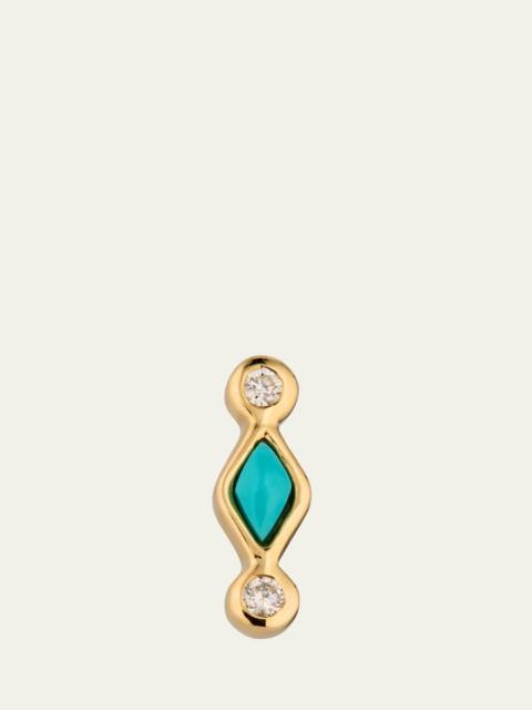 SYDNEY EVAN Turquoise and Diamond Bezel Stud Earrings