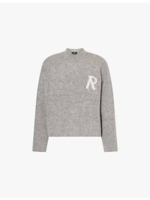 REPRESENT Logo-Print Crewneck Alpaca Blend Jumper
