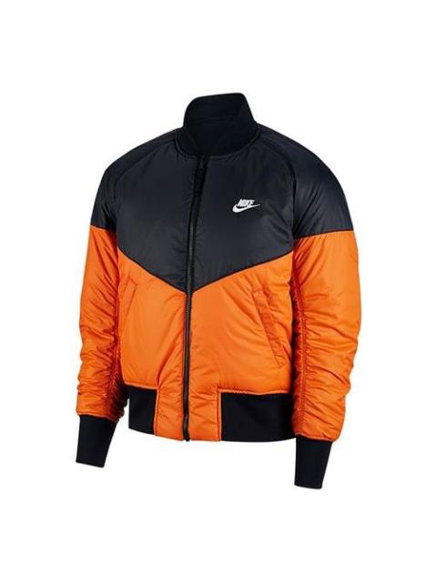 Nike Nike baseball padded Jacket flight Jacket Men Orange/Black AR2184-012