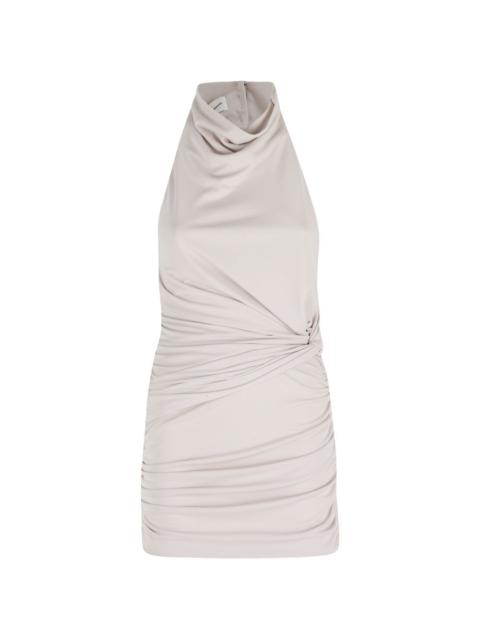 THE ANDAMANE Stella halterneck draped mini dress