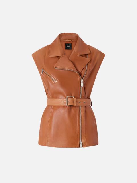 BIKER-STYLE LEATHER VEST