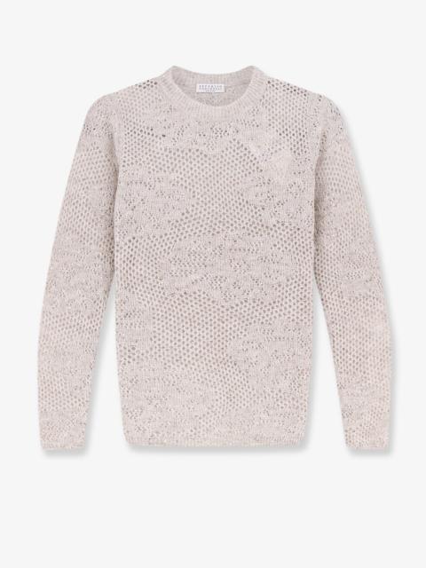 Brunello Cucinelli Mohair And Virgin Wool Blend Sweater With All-Over Dazzling Detail